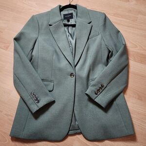 Banana Republic Green Blazer Single Button Pockets Lined Women's Size 10